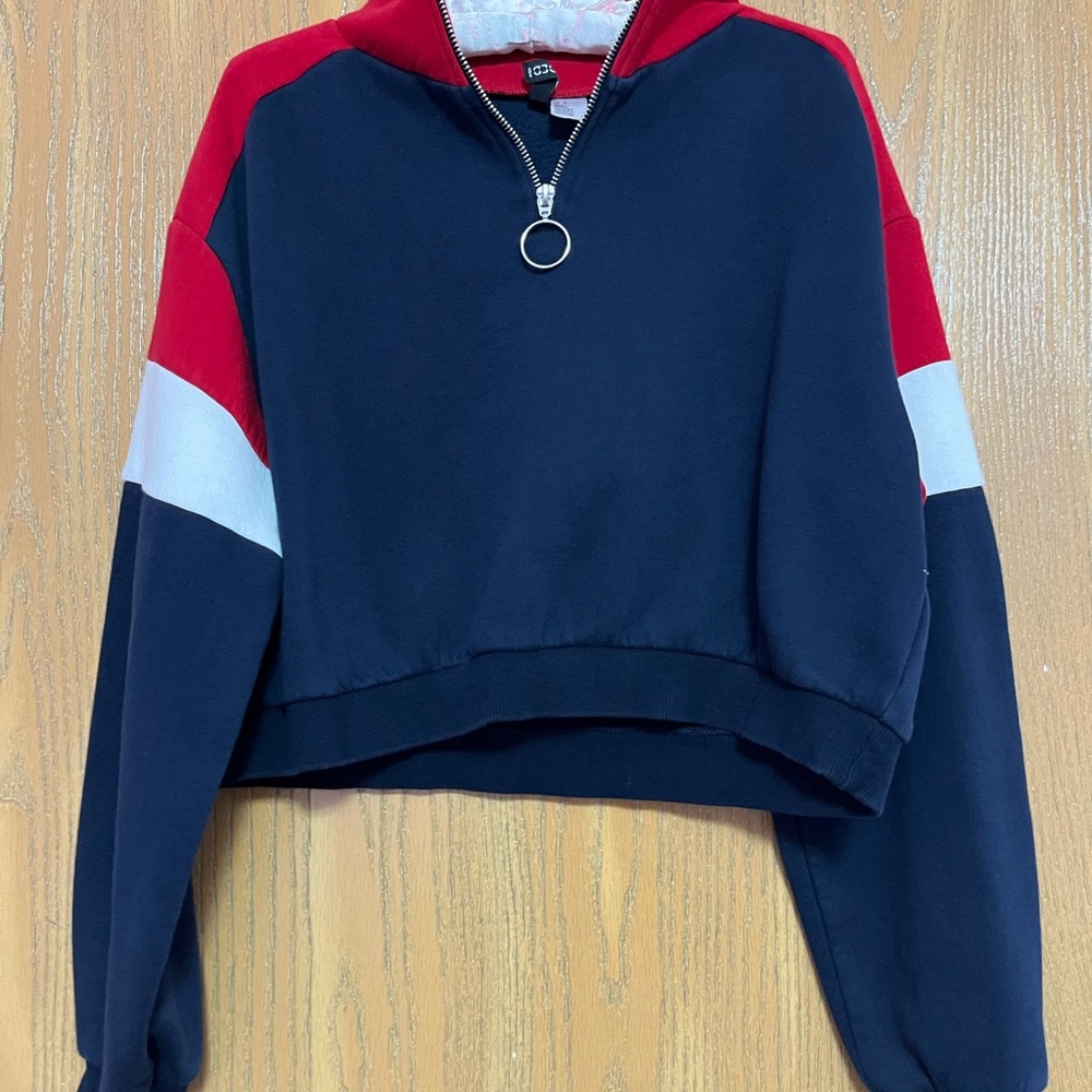 Women's Navy and Red Colorblock Top